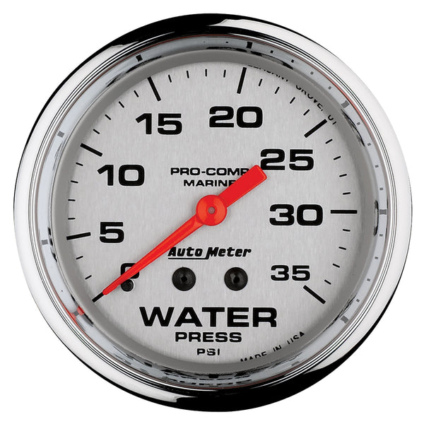 2-5/8 in. WATER PRESSURE 0-35 PSI MARINE CHROME ULTRA-LITE
