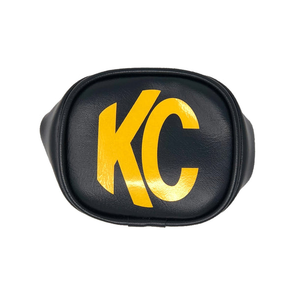 3" Soft Vinyl Cover - Round - Pair - Black / Yellow KC Logo